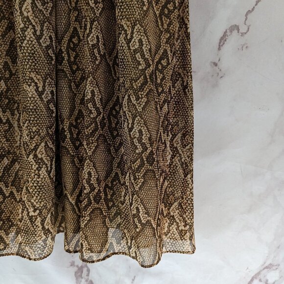 Lauren Ralph Lauren Dress Women 16 XL Brown Snake Skin Python Print Tank - Picture 5 of 15